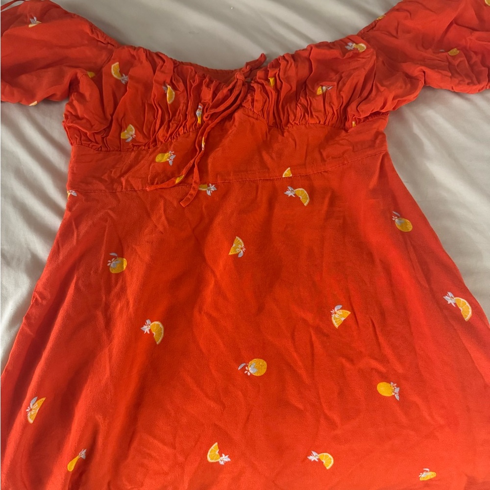 Astr Red Mini Dress with Orange Accents